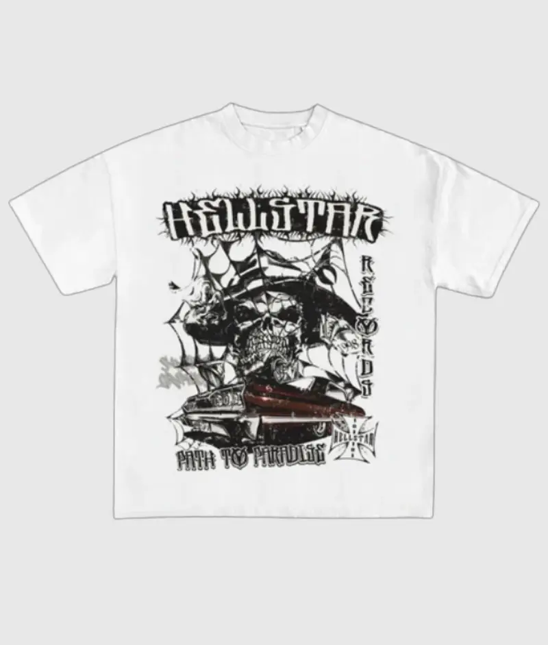 Statement Tee Style: Hellstar White Records Path T-Shirt Alt