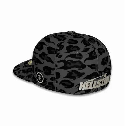 Black Hellstar Cheetah Print Fitted Hats Back Hellstar Records.jpg